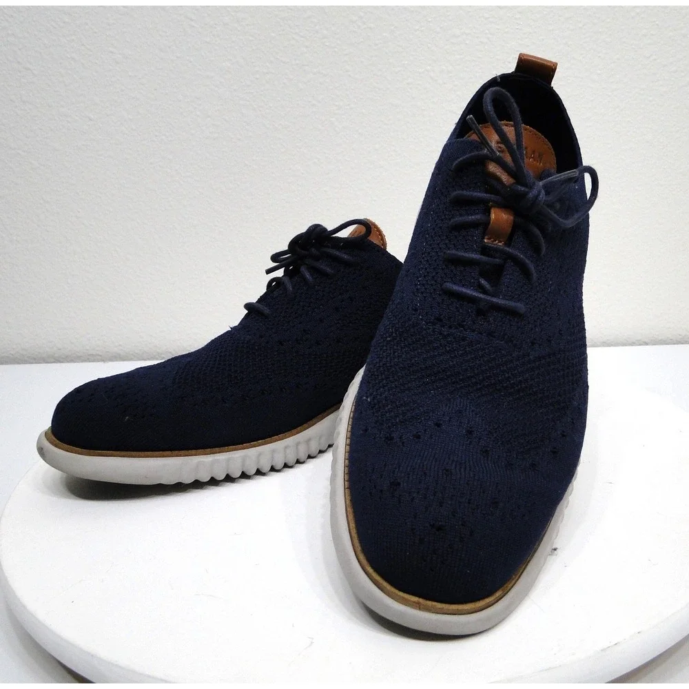 Cole Haan 2.ZeroGrand Stitchlite Wingtip Oxford Marine Blue Mens 10 D C27569